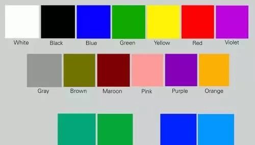 英语的各种颜色名称
,各种颜色的英语是什么图1