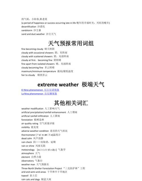 天气形容词的词语的近义词英语
,关于天气的词语 用英语 怎么说图2