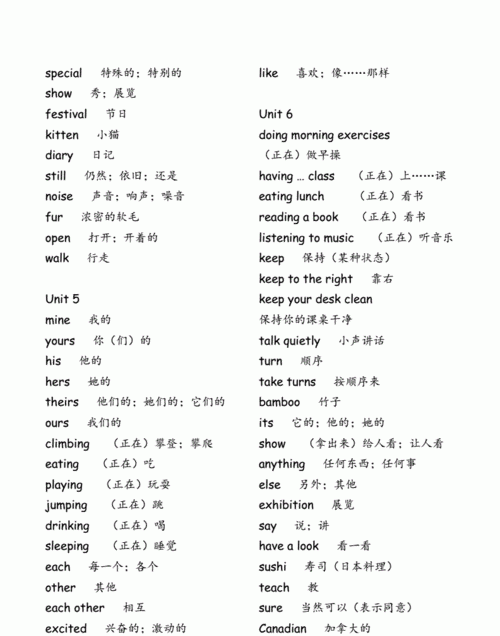 五年级英语单词
,五年级下册英语书单元词汇表单词怎么读图2