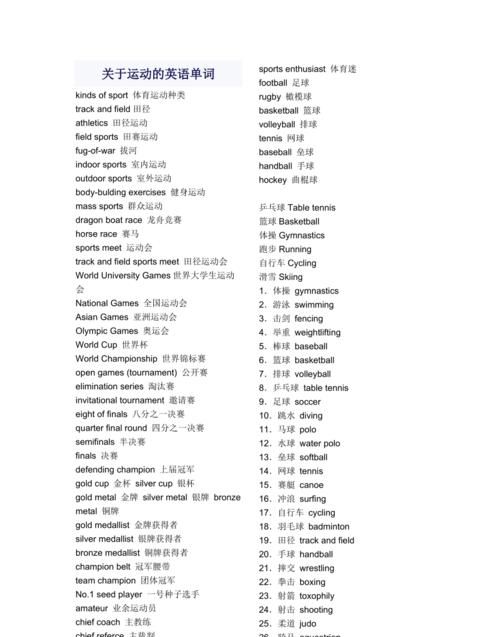 三年级英语运动类单词
,关于运动类的英语单词100个图1