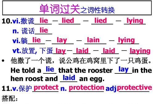 lie lay lain laid表格
,lay lie laid区分口诀图3