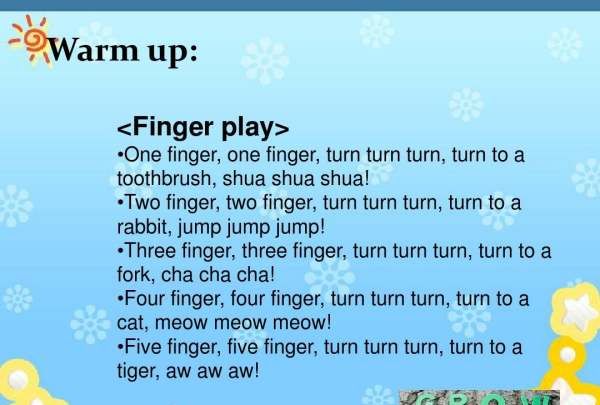 one little finger儿歌教案
,幼儿园英语歌曲《ten little fingers》教案图3
