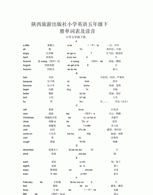 三到五年级英语发音整理
,五年级上册英语怎么读单词图4