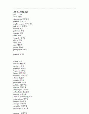 二十四英语的职业
,各种职业名称用英语怎么说图1