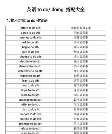 to后必须带doing的词组
,to do 和doing的词组初中图4