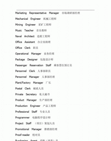 二十个工作职位英语
,用英语说二十个职业图1