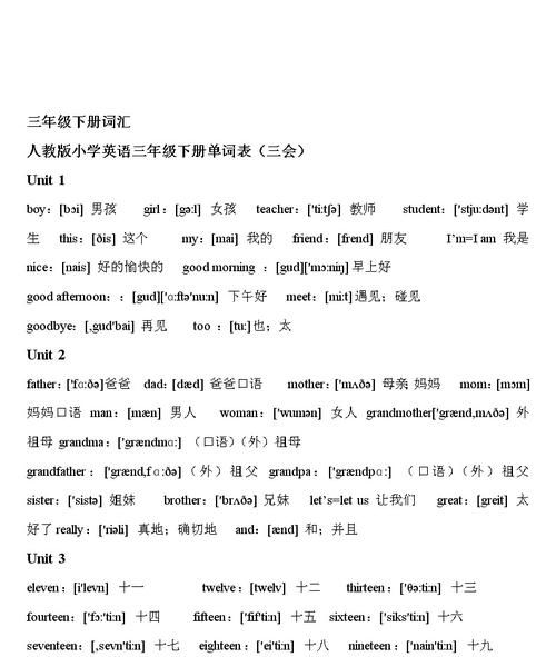 三年级下册英语2单词全部
,三年级上册英语单词有哪些图3