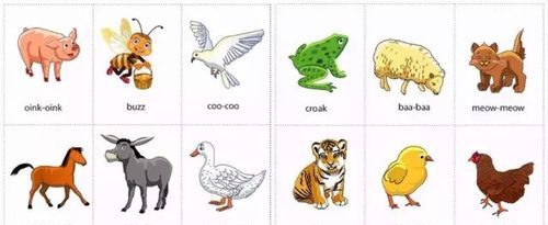00种动物的叫声英文
,动物的各种叫声用英语怎么说?图1
