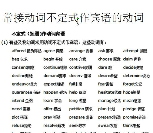 动词不定式大全表
,英语动词不定式图1