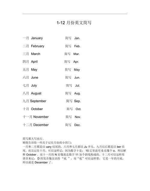 ～2月份的英文
,月份用英文怎么说从1月到12月图3