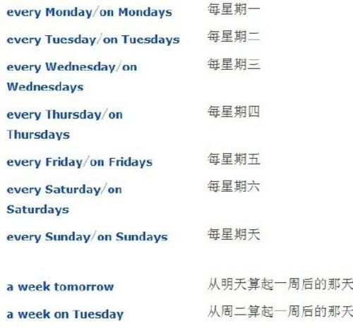 一周用什么字母表示
,周一到周日的英文图2
