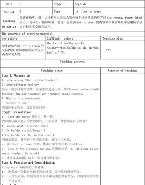 国外英语教案
,讨论 根据所学讨论英语教案设计的步骤有哪些图1