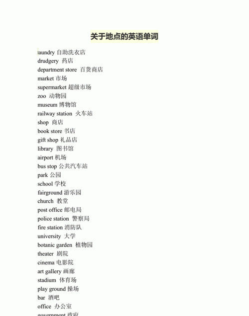 场所的英文单词
,场所类的英语单词图4