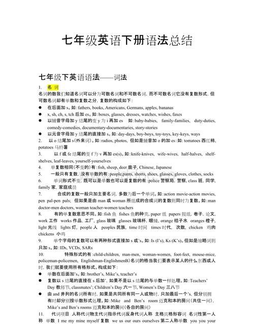 初一到初三的英语语法知识点
,初一上册的英语语法知识点总结图1