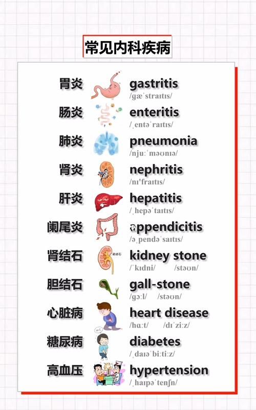 常见疾病英文
,常见疾病的英语单词归类图1