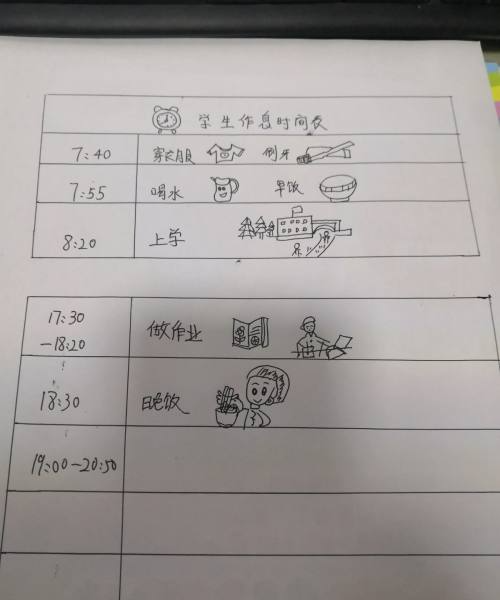 小学生英语作息时间表怎么画
,作息时间表怎么画图7