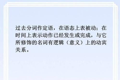 形容词短语作后置定语省略be
,分词或分词词组做后置定语图1