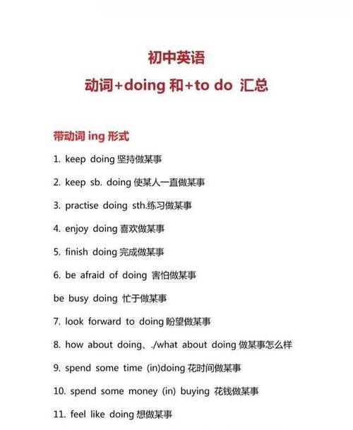 名词加to接doing的有哪些
,哪些词后面加to do哪些词加doing图1