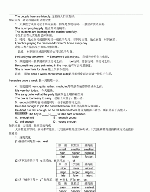 中考形容词和副词考点
,中考英语语法必考知识点汇总图4