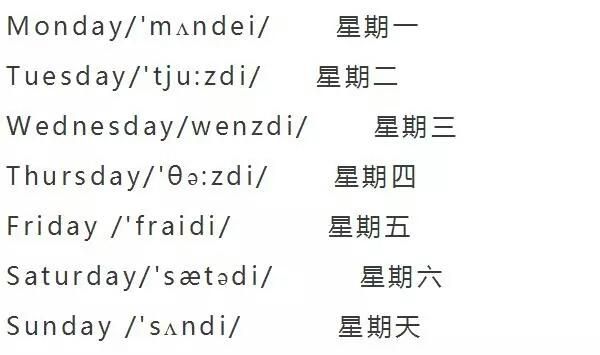 周日用英语怎么说读
,周一到周日的英语单词怎么读图2