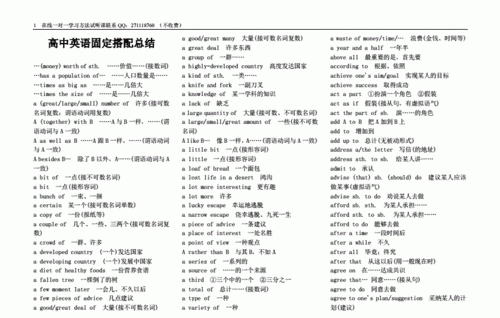 高中英语词组 固定搭配大总结
,中考英语高频词组和固定搭配大汇总图1