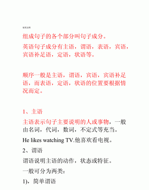 主语谓语宾语分别是什么意思