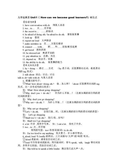 初中英语知识点总结人教版最新