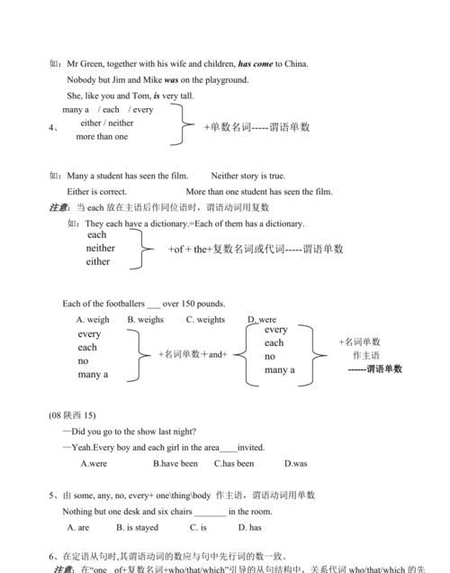 高考英语主谓一致真题