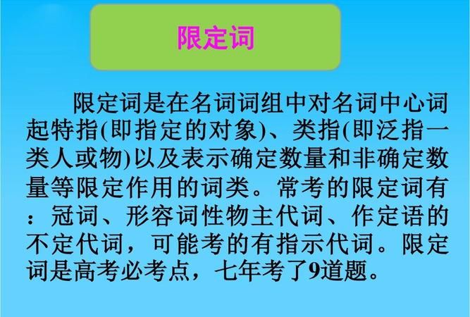 英语限定词是什么意思?