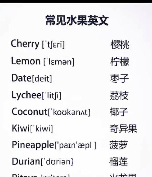 好听的水果英文名字女孩